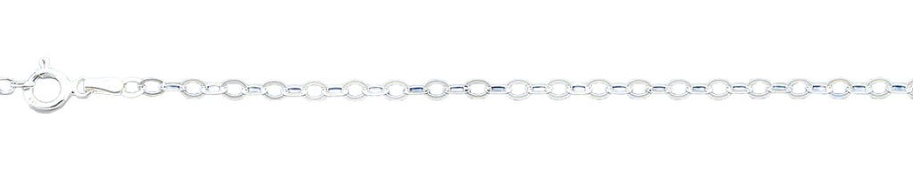 Sterling Silver Polished Flat Rolo Anklet