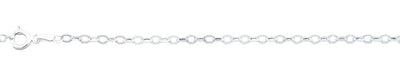 Sterling Silver Polished Flat Rolo Anklet