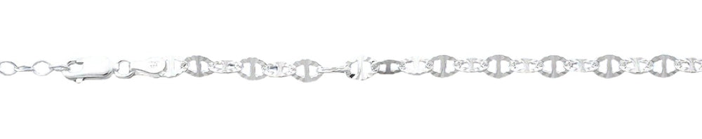Sterling Silver Diamond Cut Mariner Chain Anklet