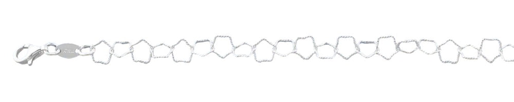 Sterling Silver Polished 6mm Star Anklet