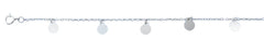 Sterling Silver Rhodium Plated Disc Charm Anklet