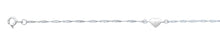 Load image into Gallery viewer, Sterling Silver Diamond Cut Heart Anklet
