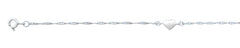 Sterling Silver Diamond Cut Heart Anklet