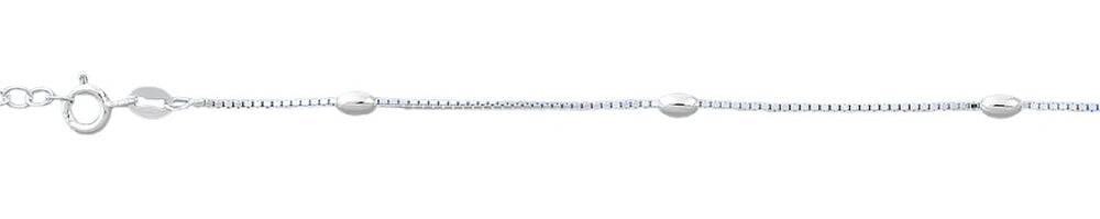 Sterling Silver Polished Bead Anklet