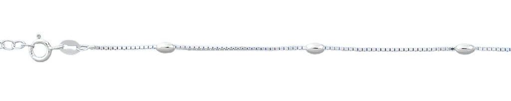 Sterling Silver Polished Bead Anklet