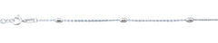 Sterling Silver Polished Diamond Cut Bead Anklet