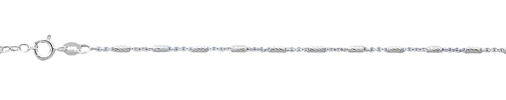 Sterling Silver Diamond Cut 1.7mm Anklet