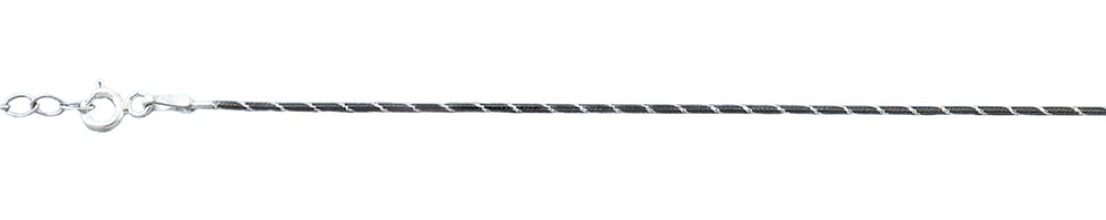 Sterling Silver Oxidized And Polished Two Tone Anklet