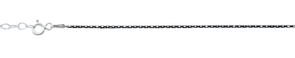 Sterling Silver Diamond Cut And Oxidized Anklet