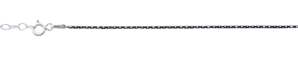 Sterling Silver Diamond Cut And Oxidized Anklet