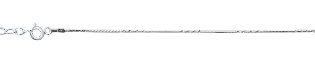 Sterling Silver 0.9mm Diamond Cut Anklet