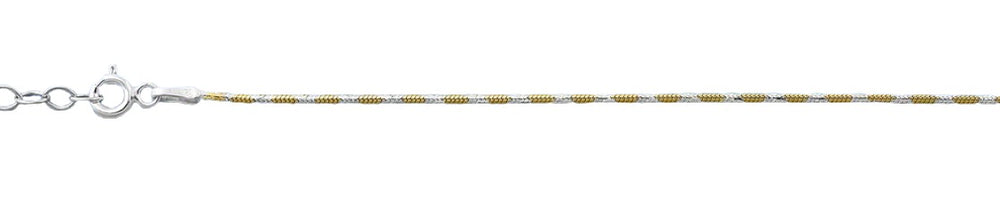 Sterling Silver Diamond Cut Two tone Anklet
