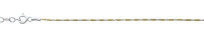 Sterling Silver Diamond Cut Two tone Anklet