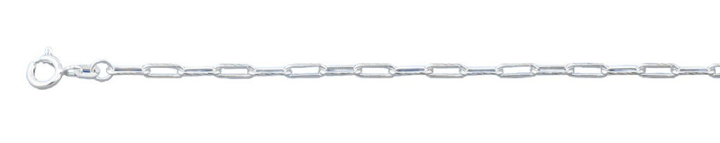 Sterling Silver Polished Paperclip Anklet