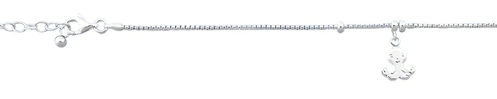 Sterling Silver Polished Octopus Anklet