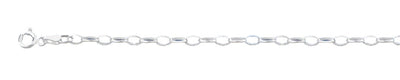 Sterling Silver Polished Oval Link Chain Anklet