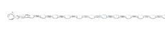 Sterling Silver Polished Oval Link Chain Anklet
