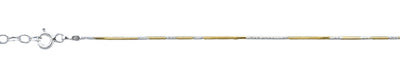 Sterling Silver Diamond Cut And Gold Plated Snake Chain Anklet