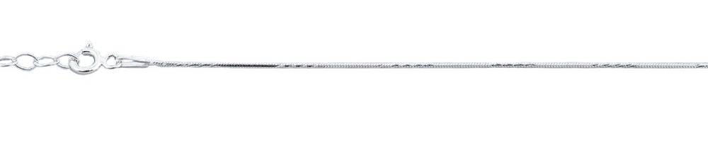 Sterling Silver Diamond Cut 0.6mm Snake Chain Anklet