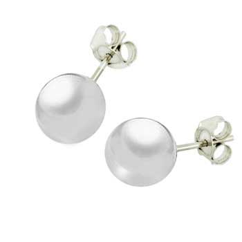 Sterling Silver Plain Ball Stud Earrings