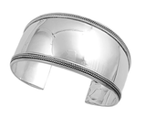 Sterling Silver Oxidized Plain 35mm Bangle Bracelet