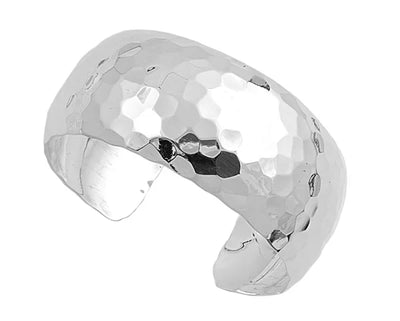 Sterling Silver Hammered 25mm Bangle Bracelet