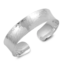 Load image into Gallery viewer, Sterling Silver Hammered Plain Bangle Bracelet