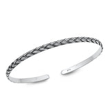 Sterling Silver Oxidized Knot 3mm Bangle Bracelet