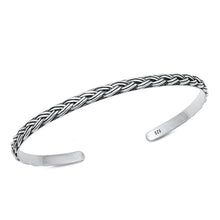 Load image into Gallery viewer, Sterling Silver Oxidized Knot 4mm Bangle Bracelet