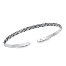 Load image into Gallery viewer, Sterling Silver Oxidized Knot Bangle Bracelet