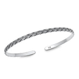 Sterling Silver Oxidized Knot Bangle Bracelet