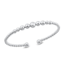 Load image into Gallery viewer, Sterling Silver High Polish Balls Bangle Bracelet