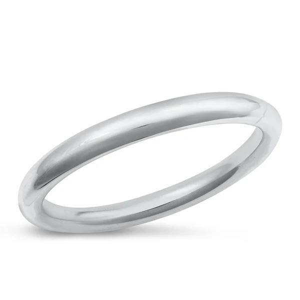 Sterling Silver Polished Plain Bangle Bracelet