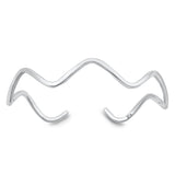 Sterling Silver Oxidized Wavy Bangle Bracelet