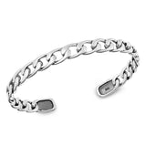 Sterling Silver Oxidized Chain Bangle Bracelet