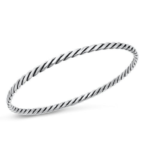 Sterling Silver Oxidized Bangle Bracelet-3.5mm