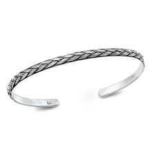 Load image into Gallery viewer, Sterling Silver Oxidized Braided Bangle Bracelet