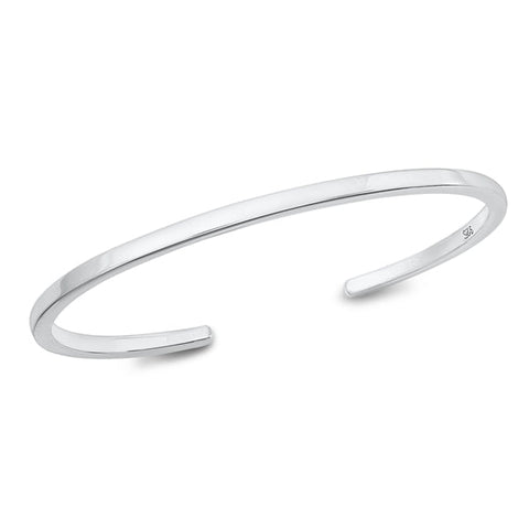 Sterling Silver Polished Bangle Bracelet-2.8mm