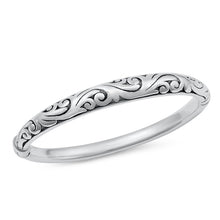 Load image into Gallery viewer, Sterling Silver Oxidized Vines Bangle Bracelet-8.2mm