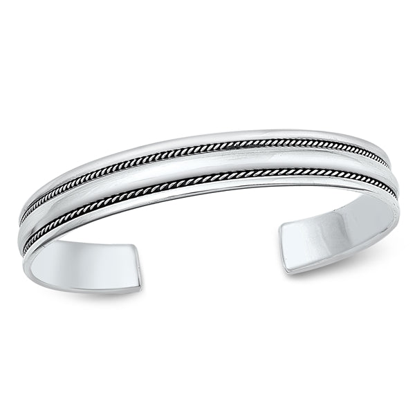 Sterling Silver Oxidized Bangle Bracelet-9.3mm