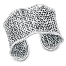 Load image into Gallery viewer, Sterling Silver Oxidized Silver Handmade Floral Thai Cuff Bracelet