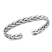 Load image into Gallery viewer, Sterling Silver Oxidized Handmade Braided Thai Cuff Bracelet