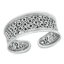 Load image into Gallery viewer, Sterling Silver Oxidized Handmade Floral Thai Silver Cuff Bracelet