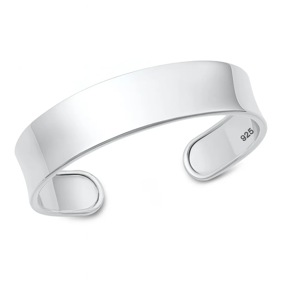 Sterling Silver Oxidized And Polished Plain Cuff Bracelet