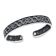 Load image into Gallery viewer, Sterling Silver Oxidized And Polished Snakes Cuff Bracelet