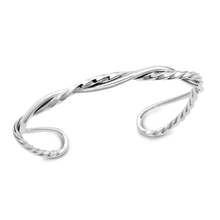 Load image into Gallery viewer, Sterling Silver Oxidized And Polished Twisted Cuff Bracelet