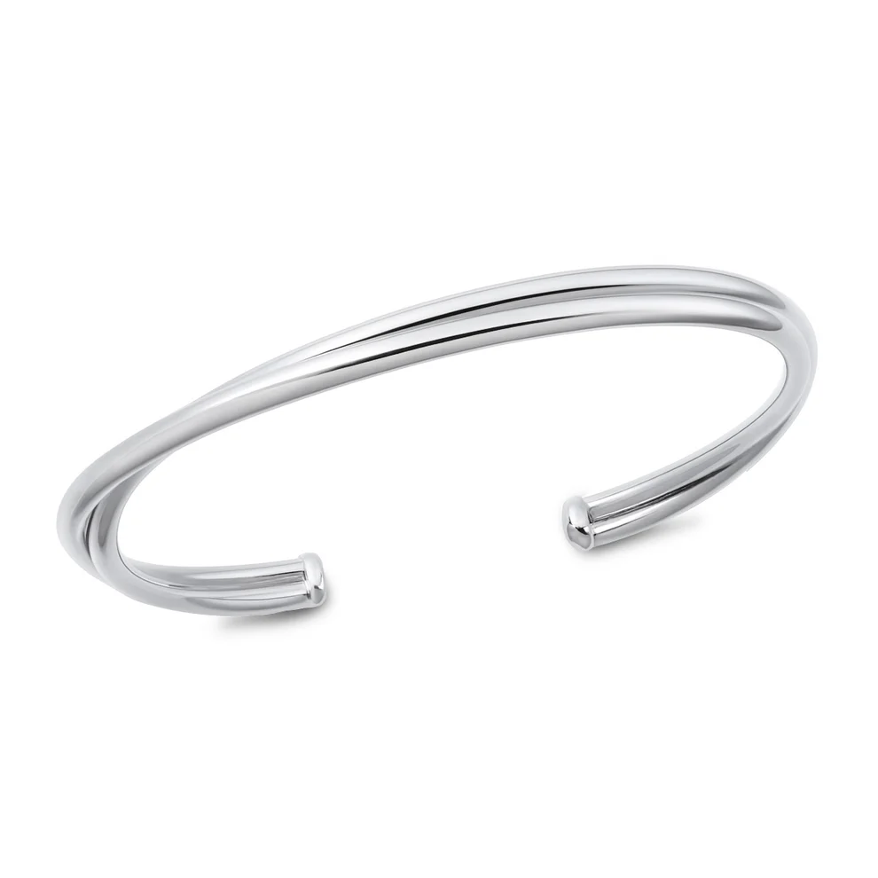 Sterling Silver Oxidized And Polished Double Twist Cuff Bracelet