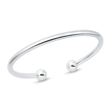 Load image into Gallery viewer, Sterling Silver Polished Ball End Cuff Bracelet