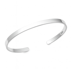 Sterling Silver Polished 6mm Flat Cuff Bracelet