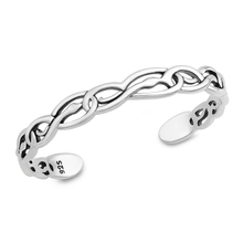 Load image into Gallery viewer, Sterling Silver Oxidized And Polished Snake Cuff Bracelet